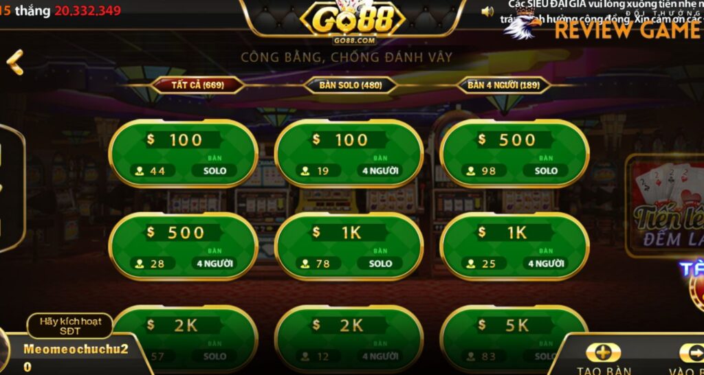 Bí quyết “bất bại” chinh phục Game Tiến Lên Đếm Lá tại Go88