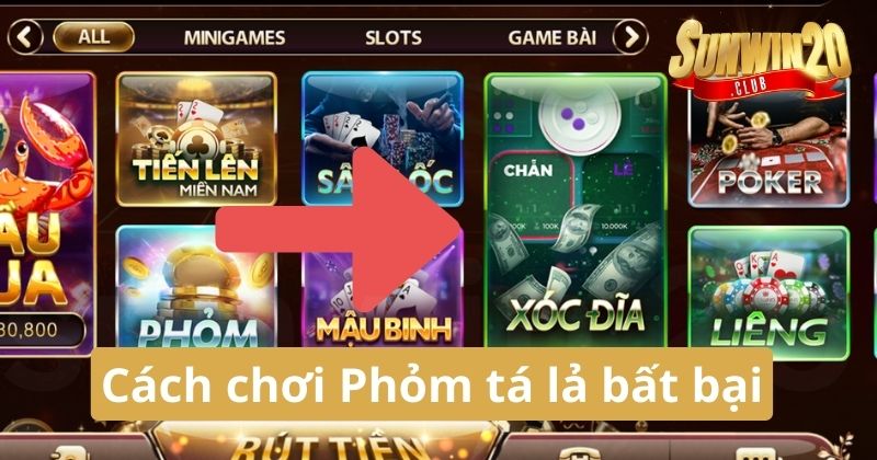 Hướng dẫn chơi game bài Phỏm bất bại