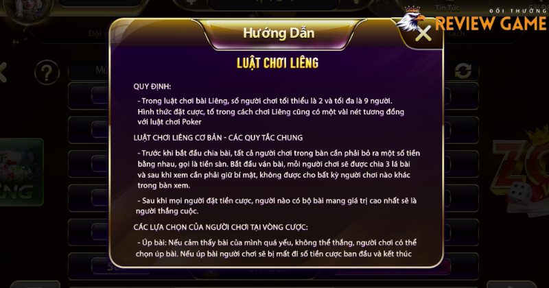 Quy tắc chơi Liêng 