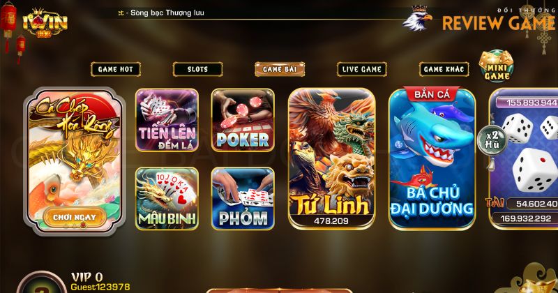 Game bài đổi thưởng đặc sắc tại Iwin