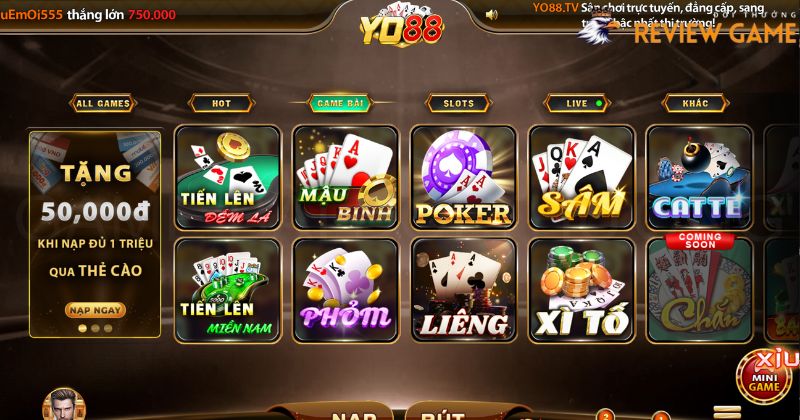 Game bài đổi thưởng tại Yo88 Siêu Khủng