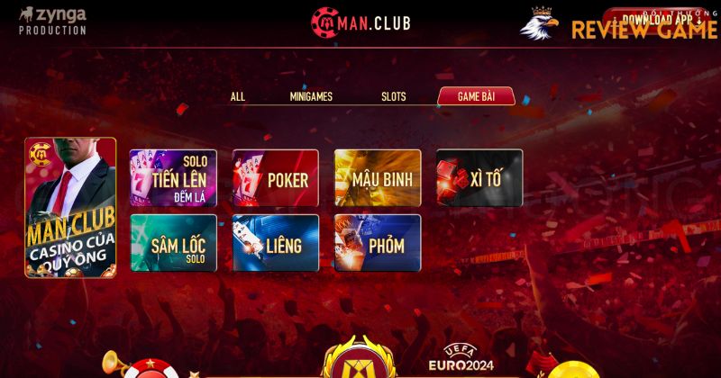 Kho game bài đổi thưởng siêu hot tại manclub